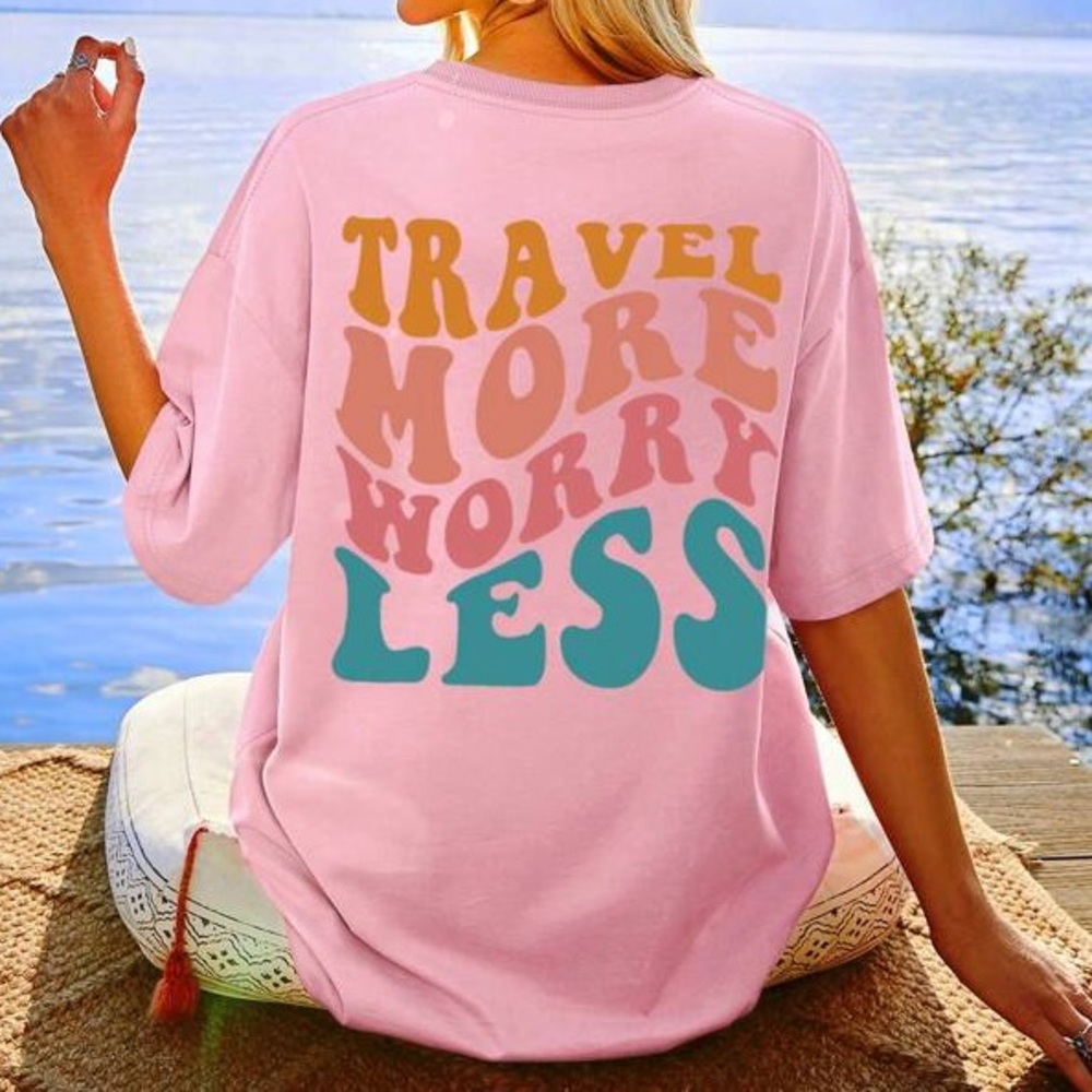 Travel More Worry Less Oversized Graphic Tee 🩷 - Picture 7 of 7